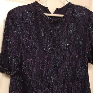 Ladies Navy Blue Sequenced/Beaded Dress